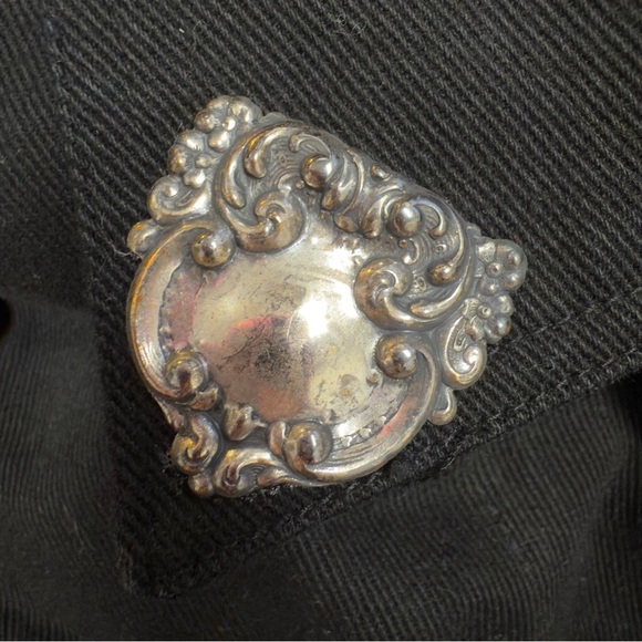 Vintage Watch LA Black Denim Festival Western Biker Y2K Vest with Silver Accents - Picture 12 of 14